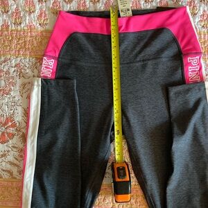 PINK ULTIMATE Victoria's Secret Pink and Gray Leggings Athletic Stretch